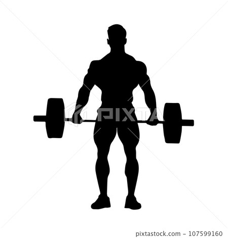 Weightlifting sport activity guy silhouettes, weightlifting, weightlifter silhouette isolated 107599160