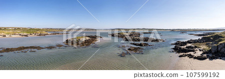The beautiful coast of the Tobernanoran area on Cruit Island, County Donegal, Ireland 107599192