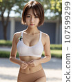 田徑女子賽車燈籠褲運動胸罩運動女運動員跑步AI 107599299