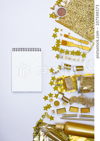 Golden party decoration. Golden party decoration. 107599373