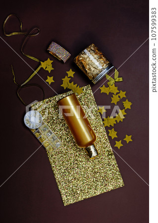 Golden party decoration. Golden party decoration. 107599383