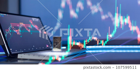 Stock market or forex trading graph and candlestick chart suitable for financial investment concept. 107599511