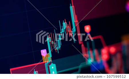 Economic graph with diagrams on the stock market, for business and financial concepts and reports. 107599512
