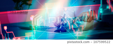 Finance and investment concept. Selective focus. Candle stick graph chart of stock market investment trading. Finance and investment concept. Selective focus. Candle stick graph chart of stock market investment trading. 107599522