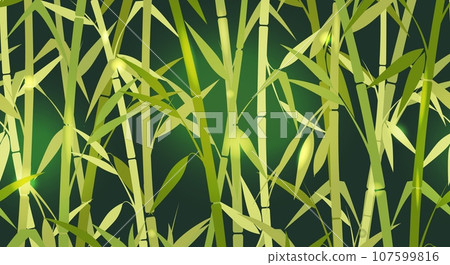 Green bamboo leaves horizontal pattern Green bamboo leaves horizontal pattern 107599816