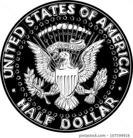 Vector United States coin Half dollar 107599916