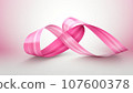 pink ribbon intertwined with the breast cancer awareness symbol pink ribbon intertwined with the breast cancer awareness symbol 107600378