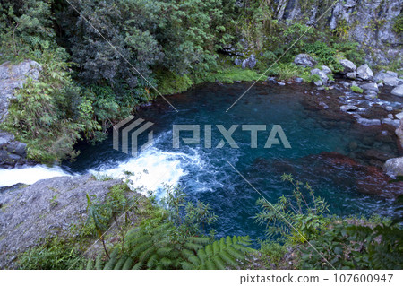 Waterfall of the Bassin Hirondelles in Reunion Island Waterfall of the Bassin Hirondelles in Reunion Island 107600947