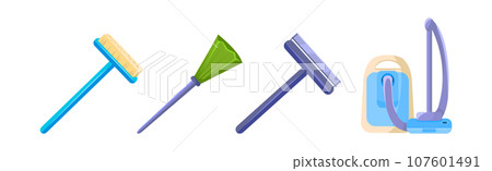 Home Cleaning Tools and Household Cleanup Object Vector Set 107601491