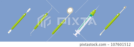 Dental Care and Hygiene Object and Tool Vector Set Dental Care and Hygiene Object and Tool Vector Set 107601512