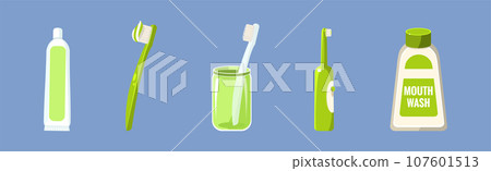 Dental Care and Hygiene Object and Tool Vector Set Dental Care and Hygiene Object and Tool Vector Set 107601513