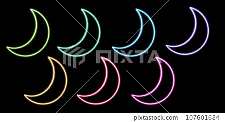set moon glowing desktop icon, neon moon sticker, neon space figure, glowing figure, neon geometrical figures set moon glowing desktop icon, neon moon sticker, neon space figure, glowing figure, neon geometrical figures 107601684
