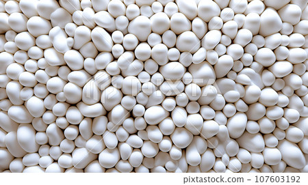 Abstract background of white textile bubbles.  107603192