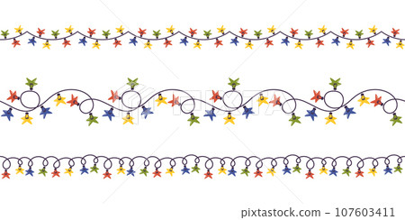 Christmas Light Garlands Set Capture The Holiday Spirit. Glistening Lights Frames and Borders, Vector Illustration Christmas Light Garlands Set Capture The Holiday Spirit. Glistening Lights Frames and Borders, Vector Illustration 107603411