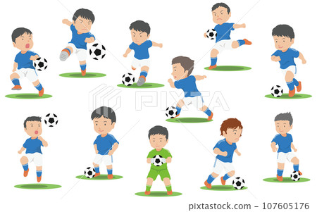 Soccer player illustration set 107605176