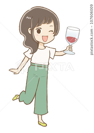 Woman Holding Very Large Glass Of Red Wine Stock Photo, Picture