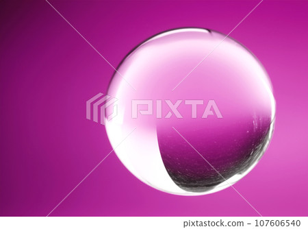 floating pink transparent sphere 107606540