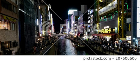 [Osaka] Near Dotonbori River Ebisu Bridge (night view) 107606606