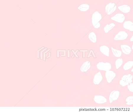 Full bloom cherry blossom petals watercolor frame 107607222