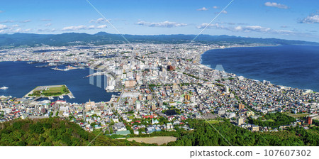 Hakodate City: View from the summit observation deck of Mt. Hakodate 107607302