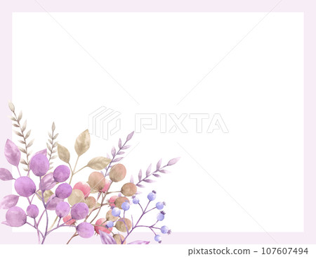 Frame material decorated with purple fruit plants Frame material decorated with purple fruit plants 107607494