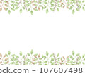 Fresh green frame drawn in watercolor 107607498