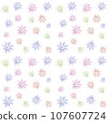 Colorful floral pattern on white background 107607724