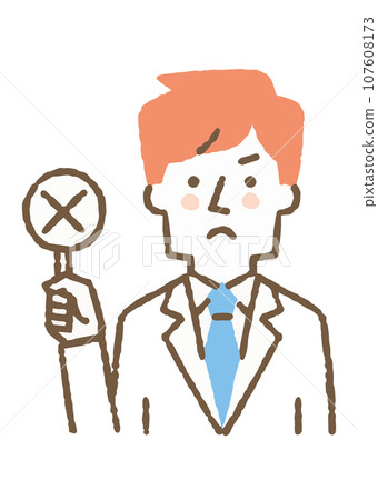 一個穿著白大褂的男人拿著十字架 tag_color 一個穿著白大褂的男人拿著十字架 tag_color 107608173