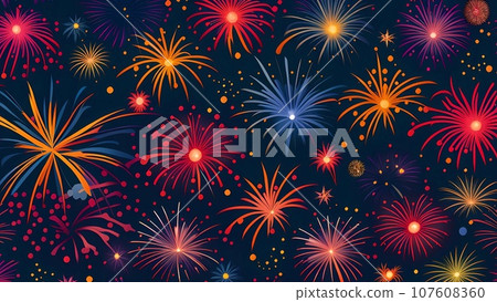 fireworks in the night sky background illustration 107608360