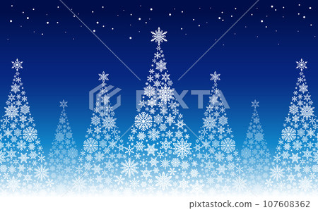 Snowflake Christmas tree_blue_horizontal 1 107608362