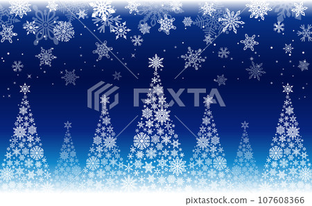 Snowflake Christmas tree_blue_horizontal 4 107608366