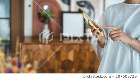 Woman with smartphone Woman with smartphone 107608729