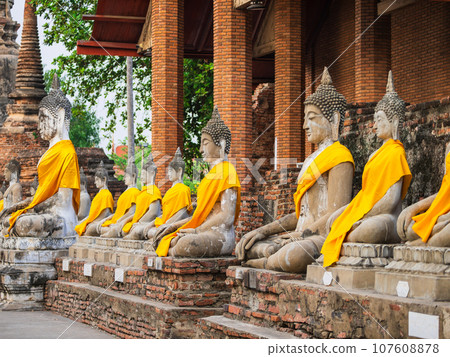 Stone Buddha of Wat Yai Chai Mongkol, ancient capital of Ayutthaya Stone Buddha of Wat Yai Chai Mongkol, ancient capital of Ayutthaya 107608878