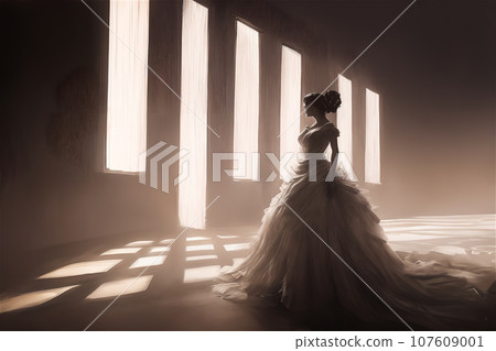 Backlit wedding dress/marriage blue 107609001