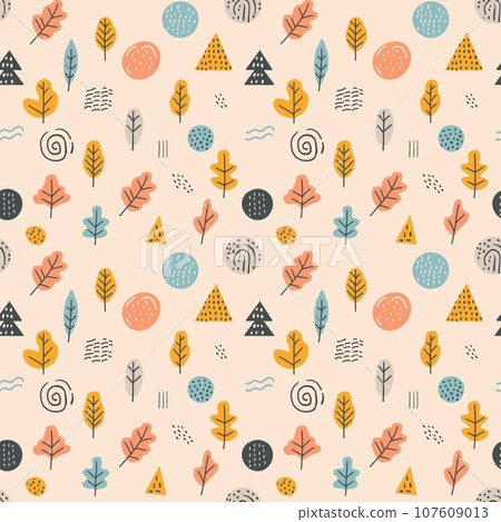 秋天的細微差別無縫圖案材料 107609013