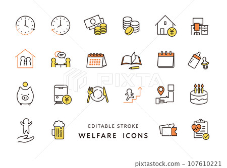 Welfare-related icon set 3 (color) 107610221