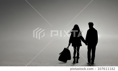 男女/情侶/夫妻/情人/伴侶/剪影插畫素材 男女/情侶/夫妻/情人/伴侶/剪影插畫素材 107611182