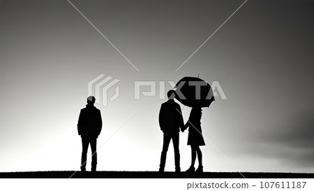 男女/情侶/夫妻/情人/伴侶/剪影插畫素材 男女/情侶/夫妻/情人/伴侶/剪影插畫素材 107611187