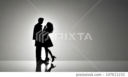 男女/情侶/夫妻/情人/伴侶/剪影插畫素材 男女/情侶/夫妻/情人/伴侶/剪影插畫素材 107611232