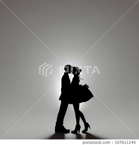 男女/情侶/夫妻/情人/伴侶/剪影插畫素材 男女/情侶/夫妻/情人/伴侶/剪影插畫素材 107611240