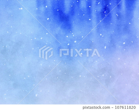 Watercolor snow scene background/wallpaper Watercolor snow scene background/wallpaper 107611820