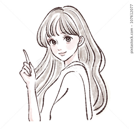 婦女和女孩插畫素材 107612077