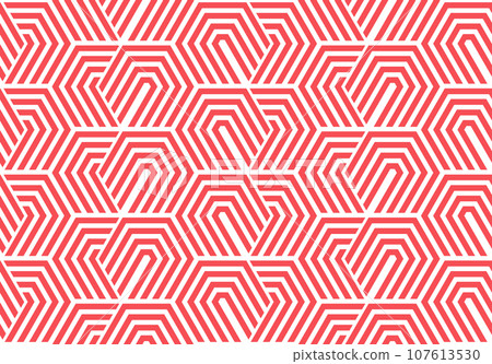 Abstract geometric pattern with stripes, lines. Seamless vector background. White and pink ornament. Simple lattice graphic design Abstract geometric pattern with stripes, lines. Seamless vector background. White and pink ornament. Simple lattice graphic design 107613530