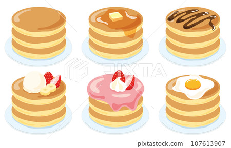 Set of various pancakes 107613907