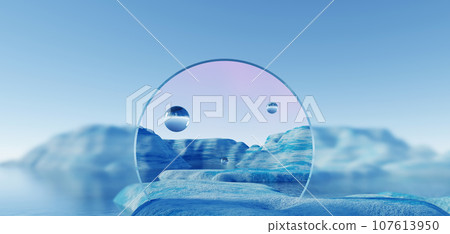 3d Render, Abstract Surreal pastel landscape background with arches and podium for showing product, panoramic view, Colorful dune scene with copy space, blue sky and cloudy, Minimalist decor design 3d Render, Abstract Surreal pastel landscape background with arches and podium for showing product, panoramic view, Colorful dune scene with copy space, blue sky and cloudy, Minimalist decor design 107613950