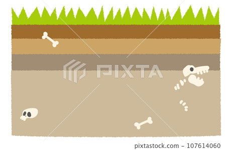 Bones and fossils strata frame background Bones and fossils strata frame background 107614060