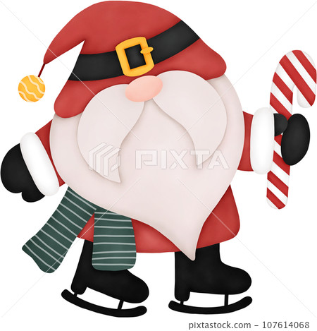 Watercolor Christmas Gnome 107614068