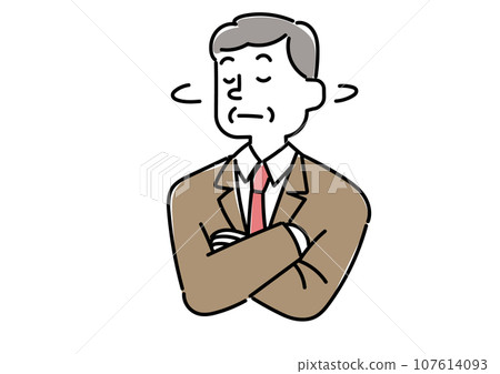 Illustration of a boss shaking his head Illustration of a boss shaking his head 107614093