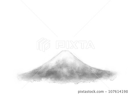 富士山水平單色水彩風格新年卡片插圖 富士山水平單色水彩風格新年卡片插圖 107614198