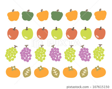 Autumn taste line illustration set 107615150